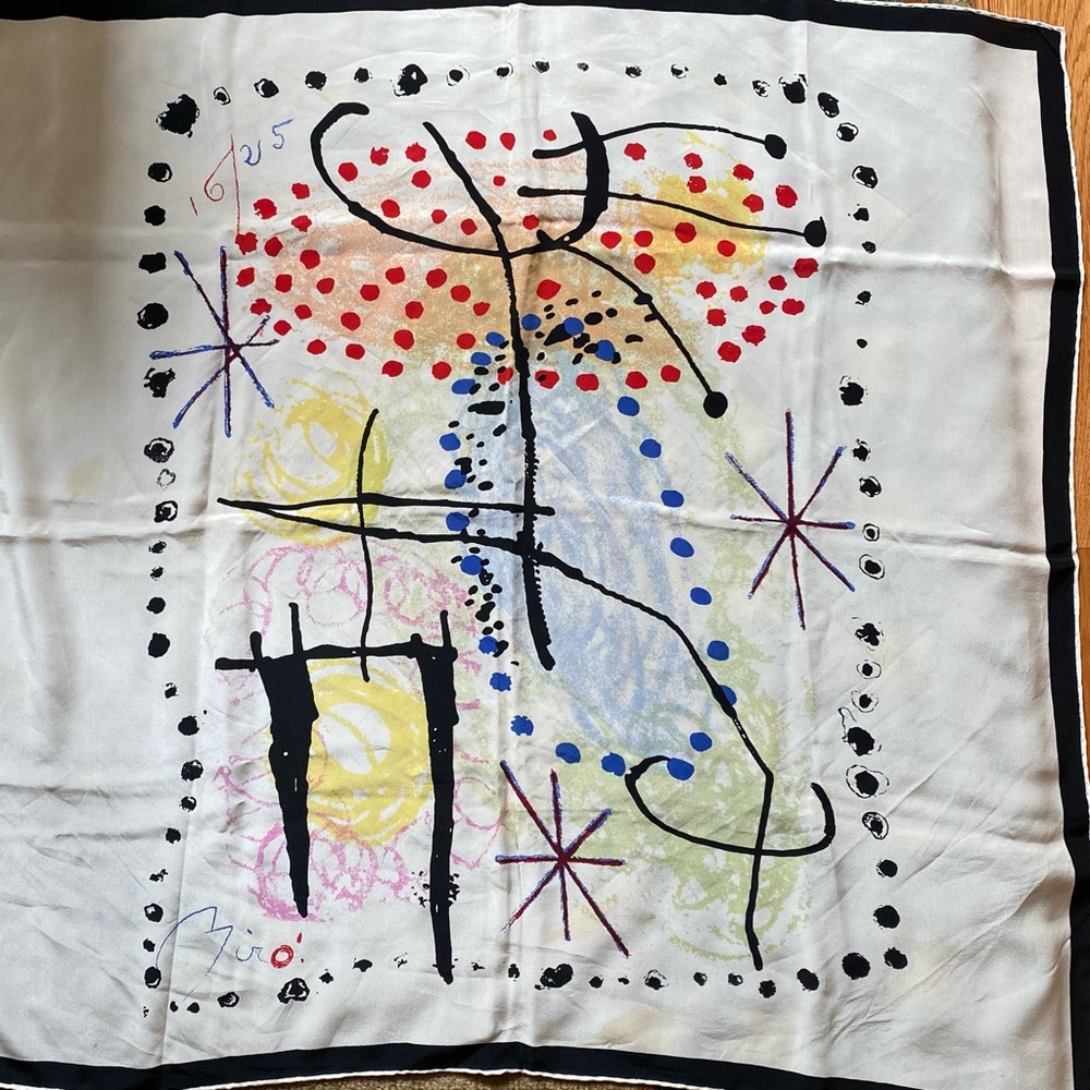 Moma Artistic Scarf - Black, Red, Blue, Yellow